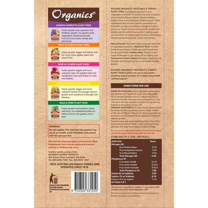 Richgro Organic Vegetable Tomato Plant Food 5kg