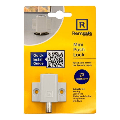Remsafe White Mini Push Lock - 45 x 25 x 47mm