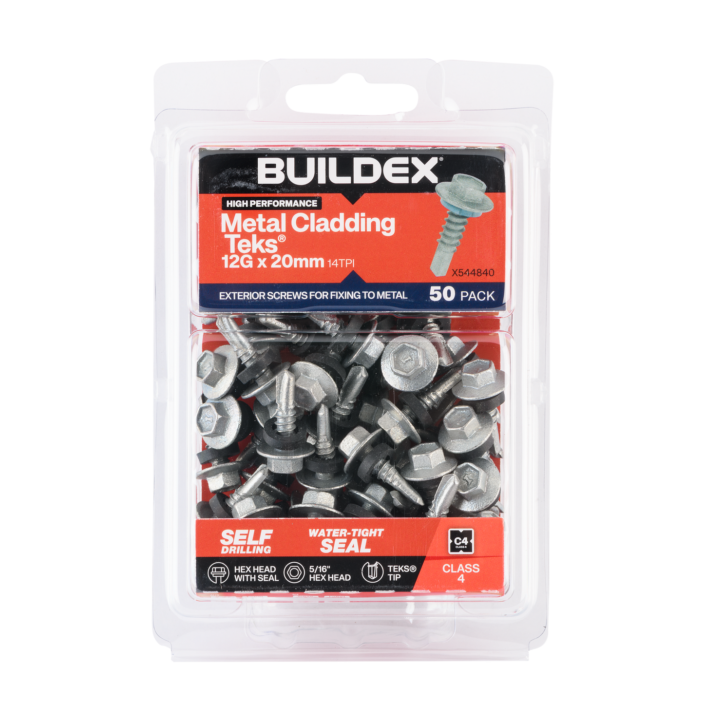 Buildex Cladding Fencing Teks Screws - 12g x 20mm - 50 Pack