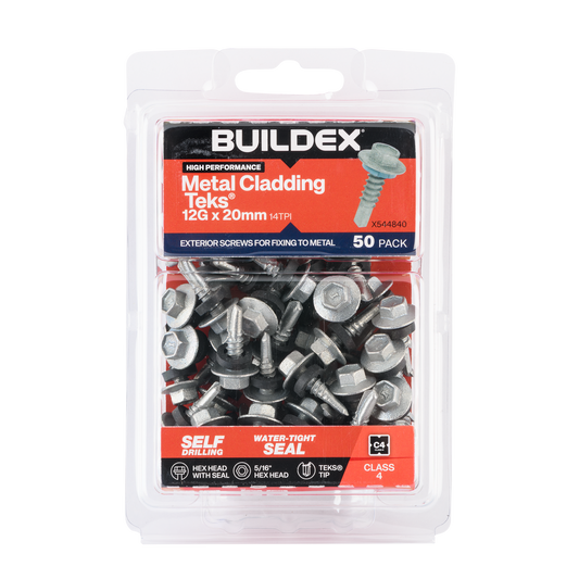 Buildex Cladding Fencing Teks Screws - 12g x 20mm - 50 Pack
