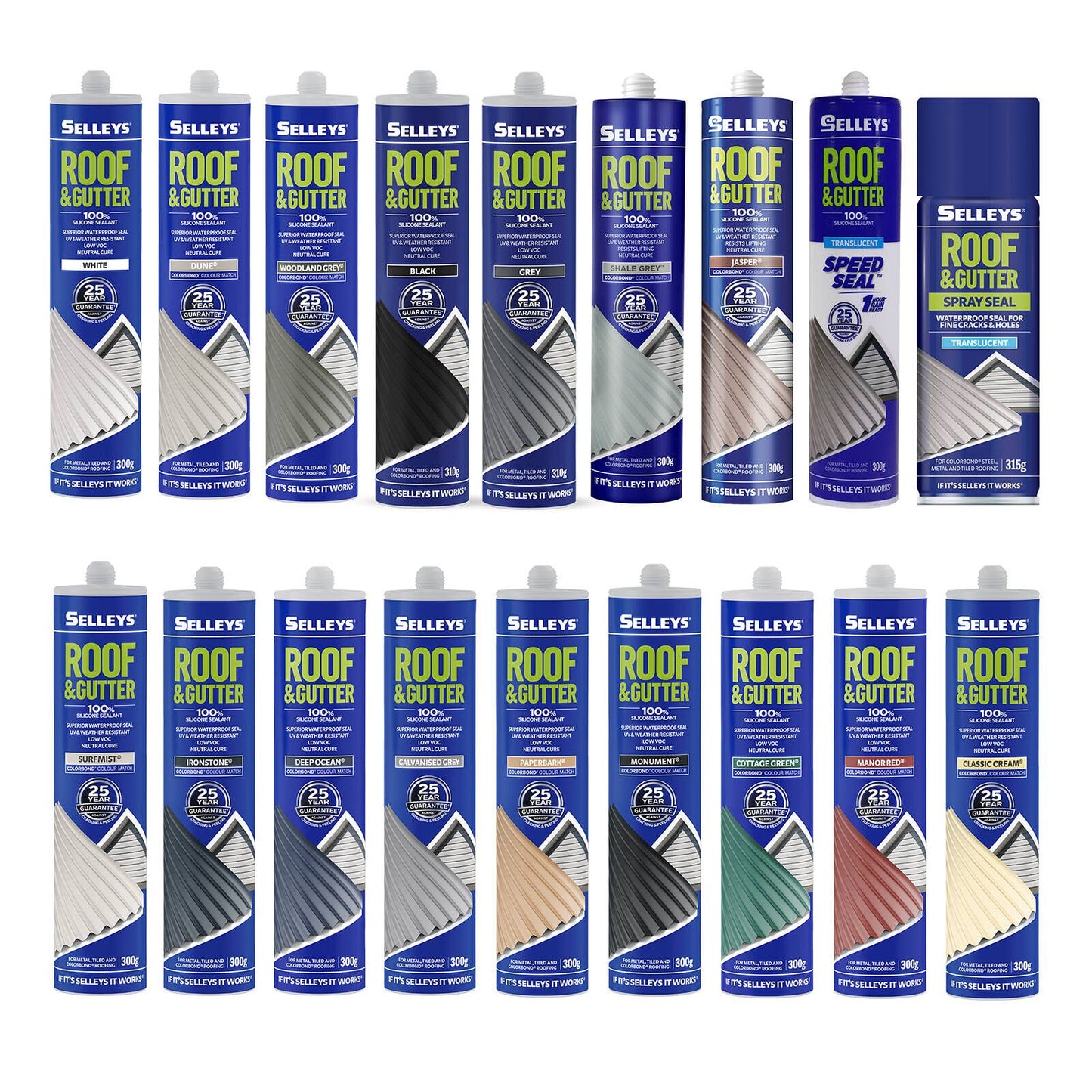 Selleys Roof and Gutter Silicone Sealant - 310g - Translucent