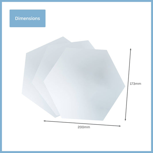 Stylit Hexagon Acrylic Mirror - 200 x 173mm - 3 Pack