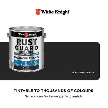 White Knight Rust Guard Black Gloss Enamel Paint - 4L