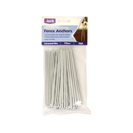 Jack Mesh Fence Anchors 20 Pack - Ground Anchor - Galvanised Wire