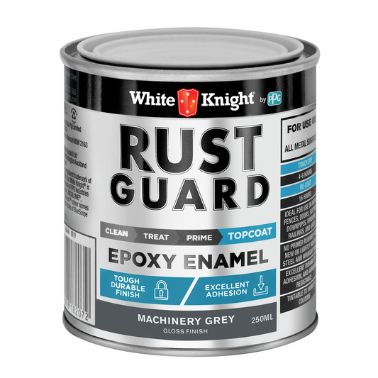 White Knight Rust Guard Epoxy Enamel Paint - 250ml - Machinery Grey