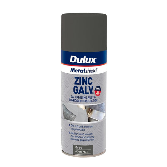 Dulux Metalshield Zinc Galv Spraypak 400g Grey - Anti-Corrosive Coating