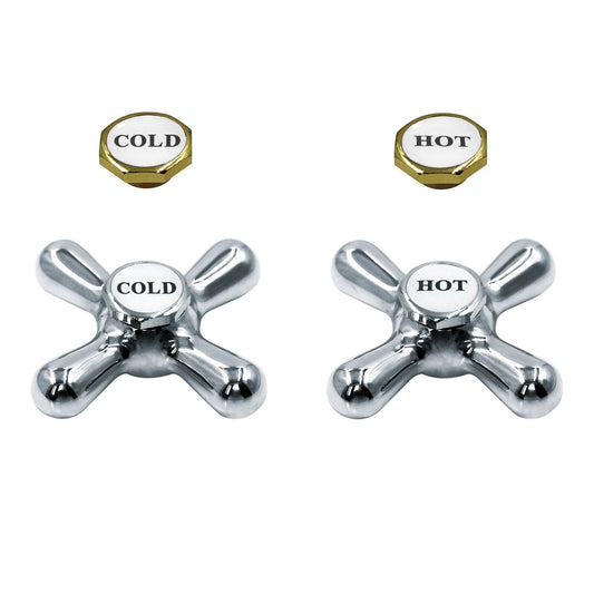 Shaw Mason Chrome Federation Cross Handle - 112 x 179mm - Pair