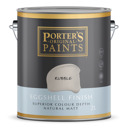 Porter's Rubble Eggshell Finish Broadwall Washable Paint - 2L