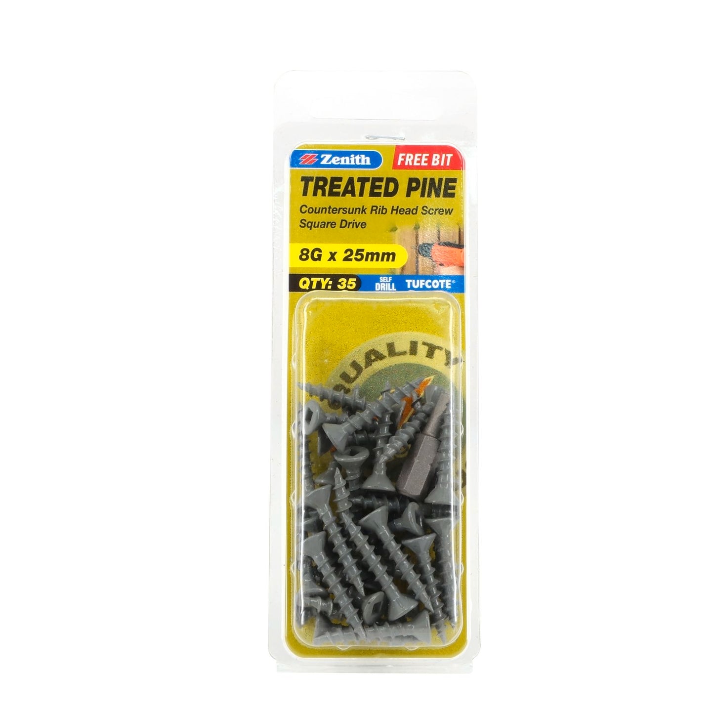 Zenith Screws - 8g x 25mm - Tufcote - 35 Pack