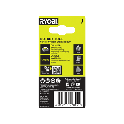 Ryobi Rotary Carbide Engraving Burr - 3.2mm