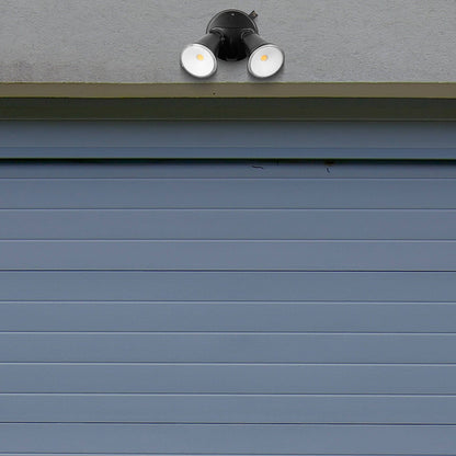 Brilliant Black Lamy DIY Twin Security Light - 1600 Lumens - 330 x 150 x 120mm