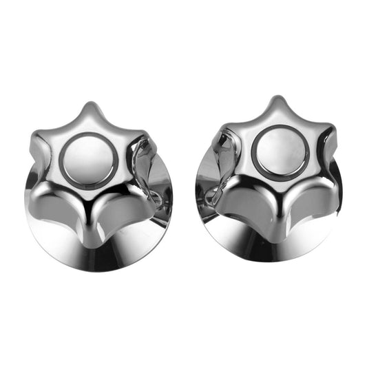 Shaw Mason Chrome Star Style Wall Top Assembly - 65 x 107mm - Pair