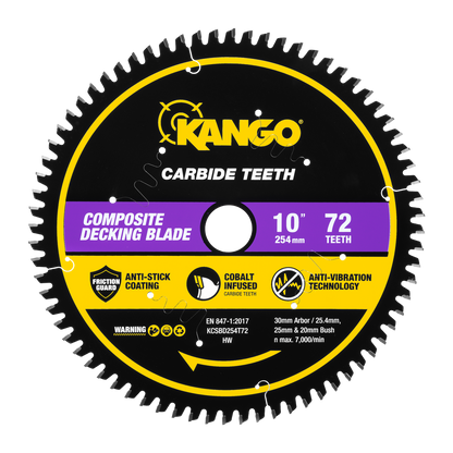 Kango Composite Decking Mitre Saw Blade - 254mm - 72T