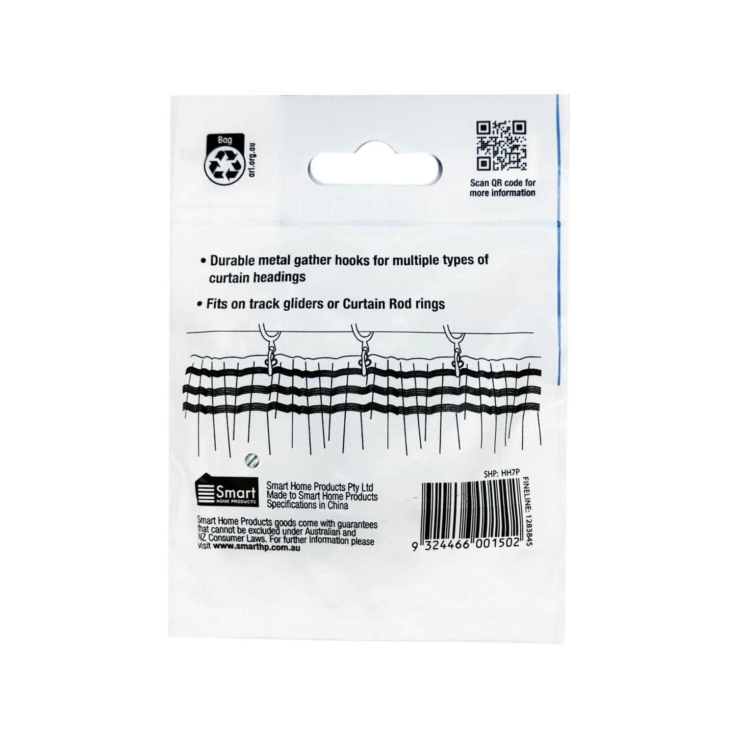 Windoware Gathering Curtain Hooks - 25mm - 25 Pack