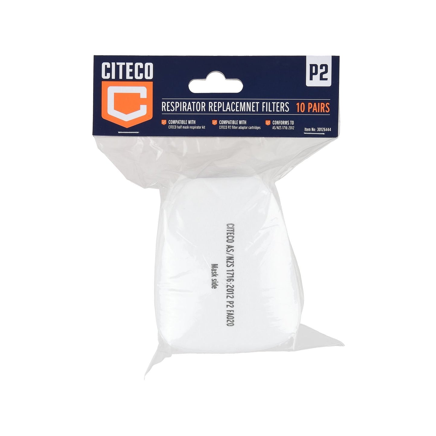 Citeco Replacement Respirator Cartridge - P2 - 90 x 120 x 100mm - 20 Pack