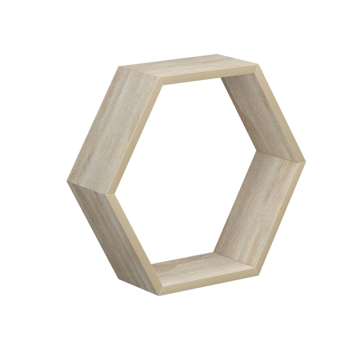 Flexi Storage Oak Hexagonal Shelf - 350mm x 304mm x 100mm - Oak Finish