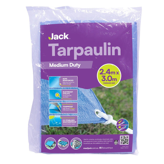 Jack Medium Duty Tarpaulin - 2.4 x 3.0m