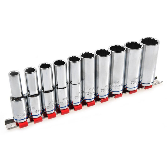Trojan Deep Socket Rail Set - 10 Piece - 1/2" Drive