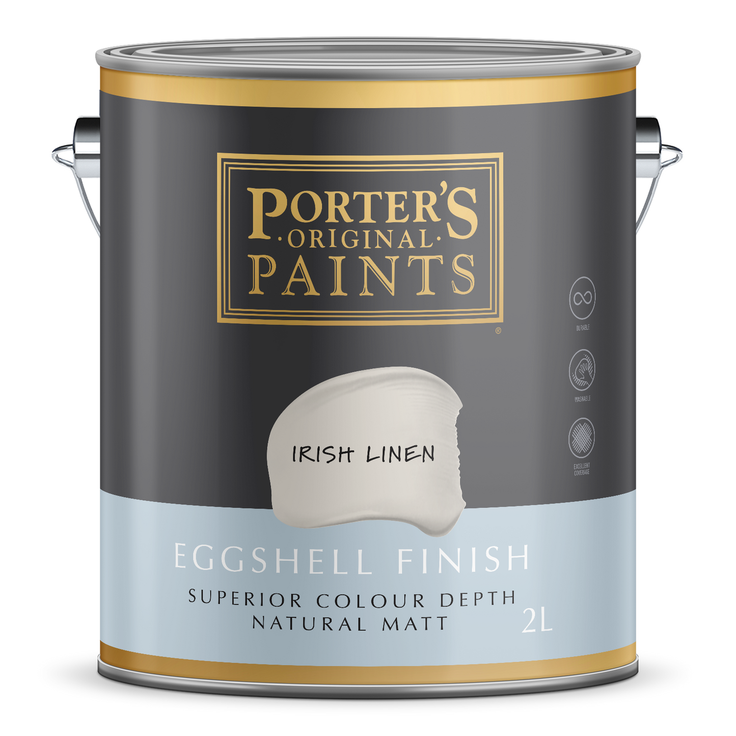 Porter's Washable Paint - 2L - Irish Linen - Eggshell