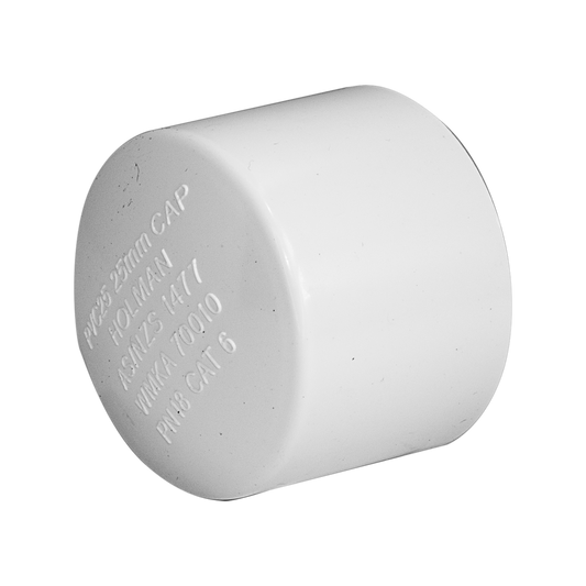 Holman PVC Cap - 25mm - Solvent Weld - End Seal