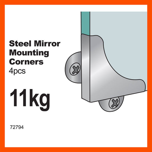 Everhang Mirror Mounting Corner Set 11kg Steel Secure Hold