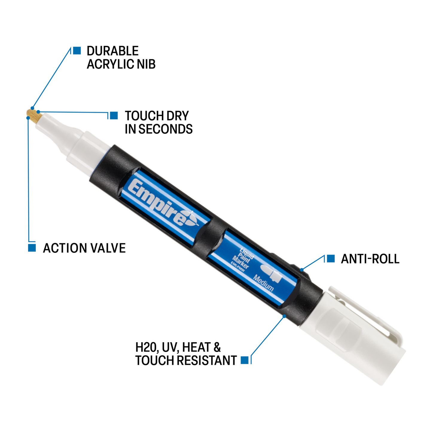 Empire White Liquid Paint Marker - 21 x 147mm