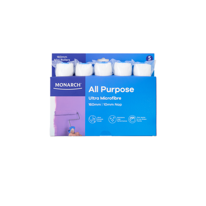 Monarch Mini Rollers Blue 160mm 5 Pack