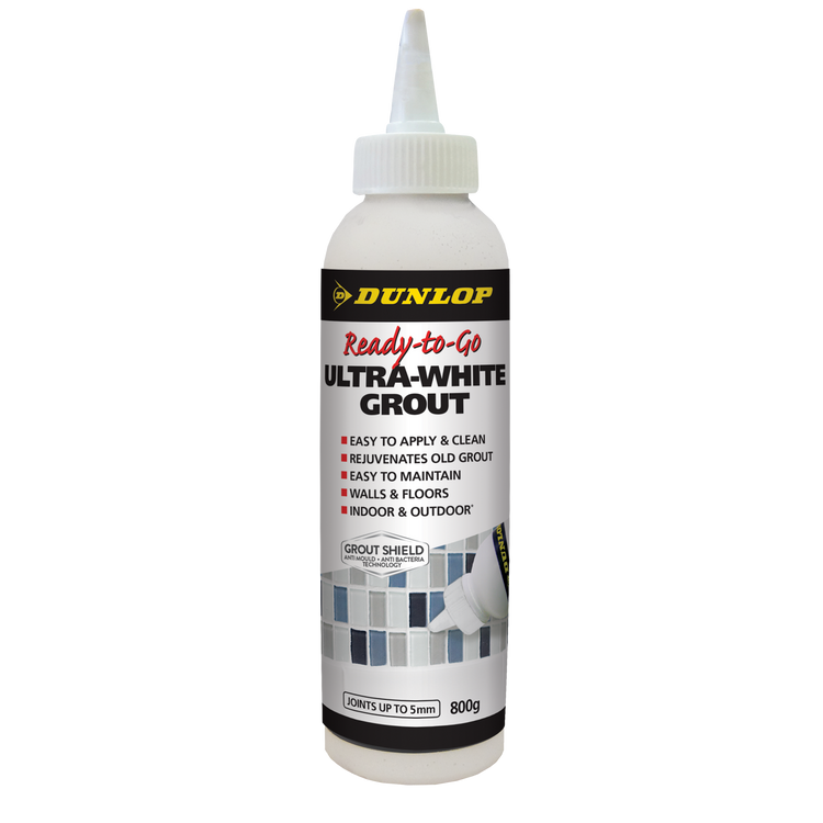 Dunlop 800g Ready to Go Coloured Grout Ultra White