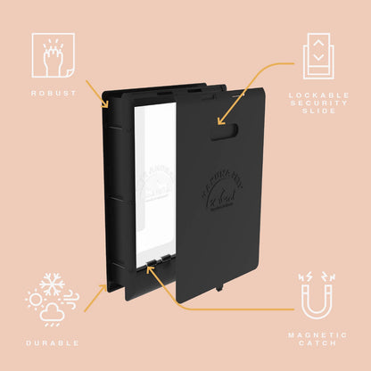 Hakuna Pets Large Essential Pet Door - 300 x 420mm - Black
