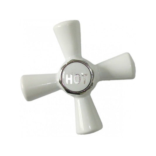 Shaw Mason White Easy Clean Cross Tap Handle - 112 x 179mm - Pair