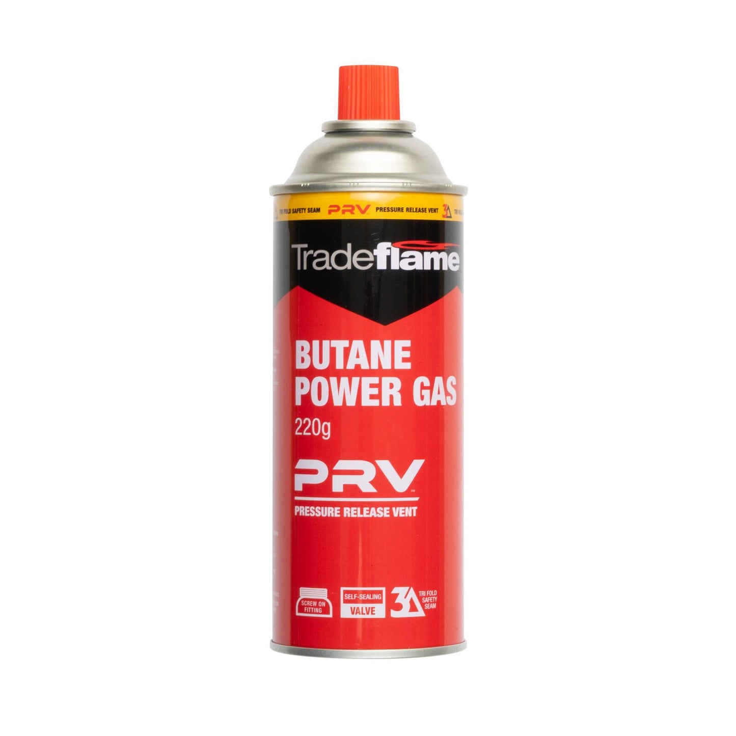 Tradeflame Butane Power Gas Cartridge - 220g - Screw-On