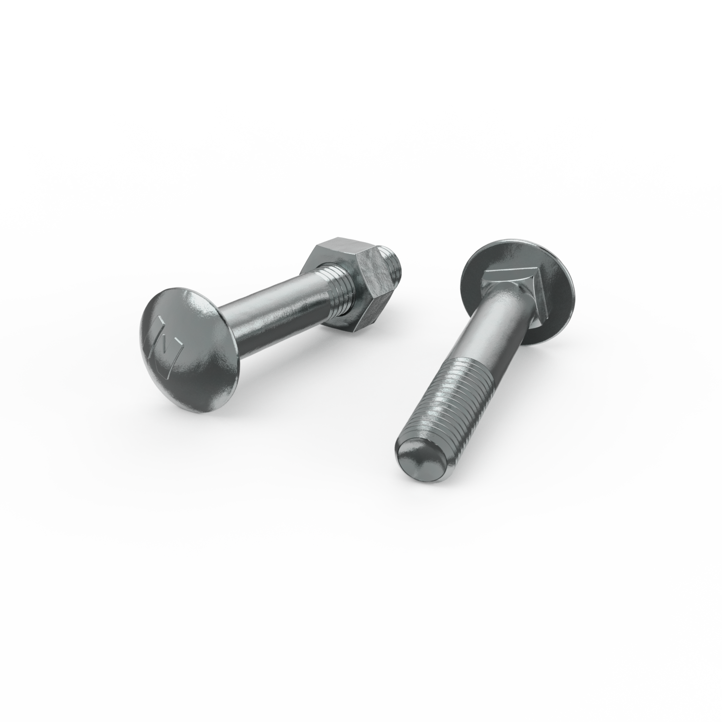 Zenith M10 x 65mm Zinc Plated Cup Head Bolt and Nut