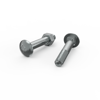 Zenith M10 x 65mm Zinc Plated Cup Head Bolt and Nut