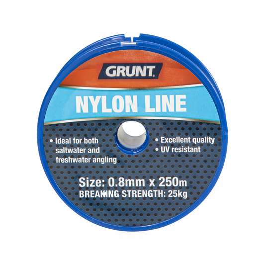 Grunt Fishing Line 0.80mm x 250m Nylon UV Resistant 25kg Strength