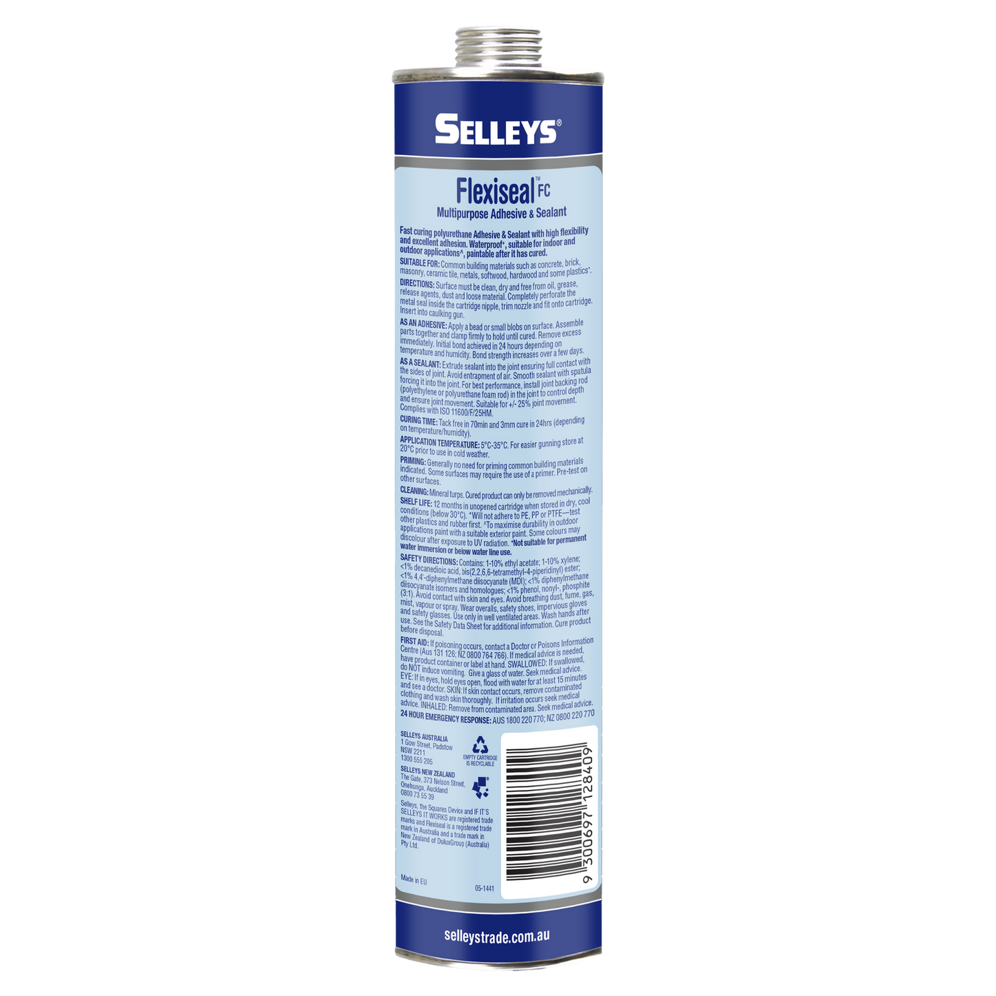 Selleys Black Flexiseal FC Polyurethane Sealant Adhesive - 310ml