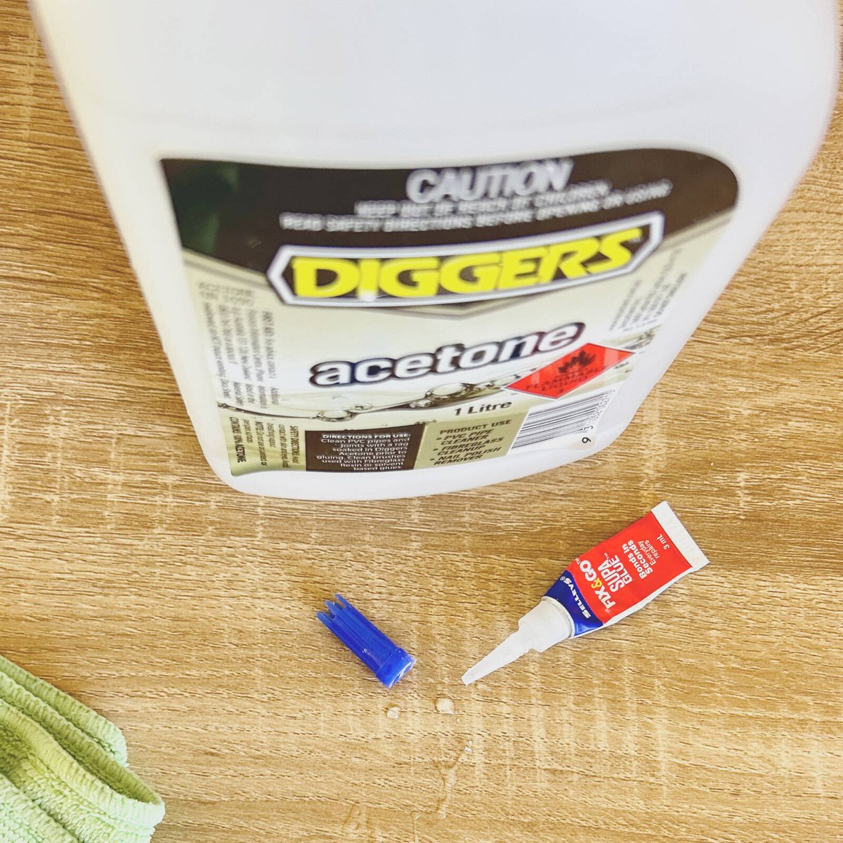 DIGGERS™ Acetone Cleaning Solvent - 1L - Liquid - Low VOC