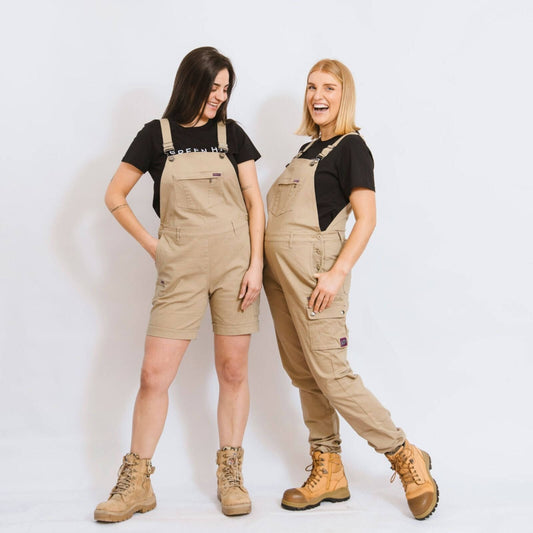 Green Hip Women's Overalls - Khaki - Size 8