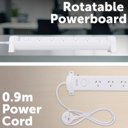 Arlec 6 Outlet Rotatable Powerboard - 90 x 410mm