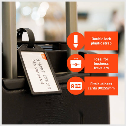 Taskmaster Executive ID Tags - 61 x 107mm - Black - 2 Pack