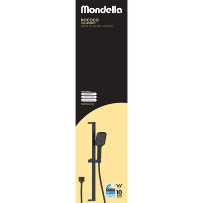 Mondella Wels Multifunction Rail Shower - 1180mm - Black Matte - 9L/min