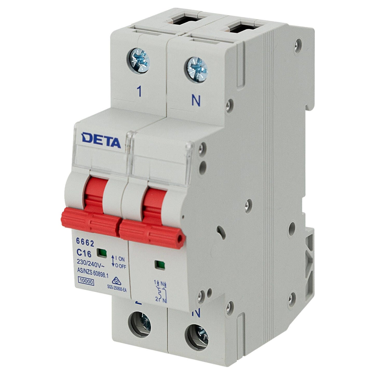 Deta Single Phase MCB - 16A - 1P NC Curve 10kA