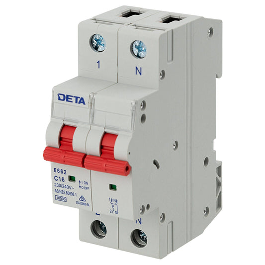 Deta Single Phase MCB - 16A - 1P NC Curve 10kA