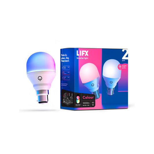 LIFX B22 Colour Smart Light Globe - 2 Pack - 1000lm