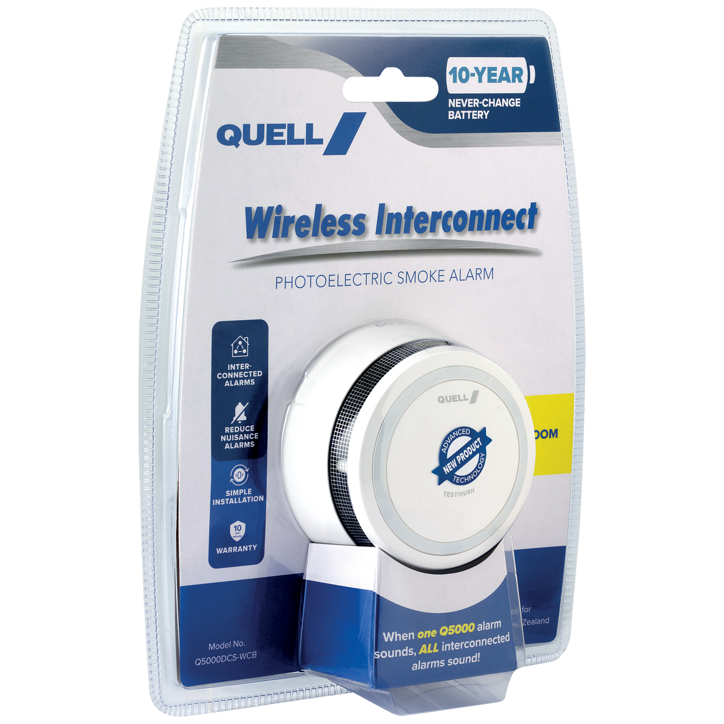 Quell Q5000 Wireless Interconnect Photoelectric Smoke Alarm - 10 Year - 78mm