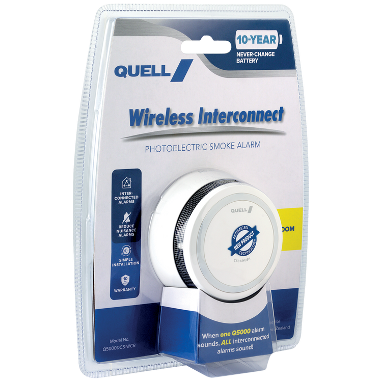 Quell Q5000 Wireless Interconnect Photoelectric Bedroom Smoke Alarm