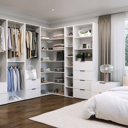 Lugna White 4 Shelf Corner Insert Kit - 900mm x 580mm