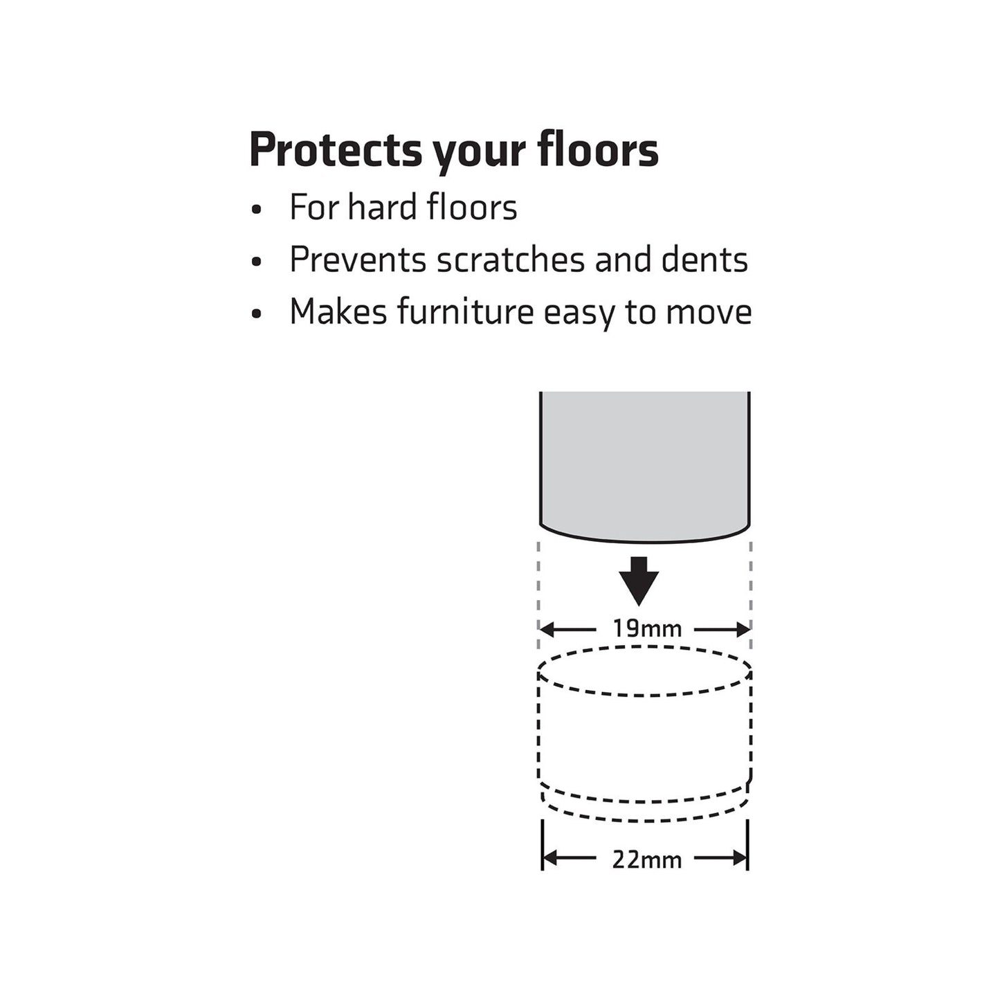 Surface Gard Chair Tips - 19mm - 4 Pack