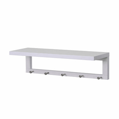 Flexi Storage Coat Shelf with Hooks - 760mm x 210mm - White
