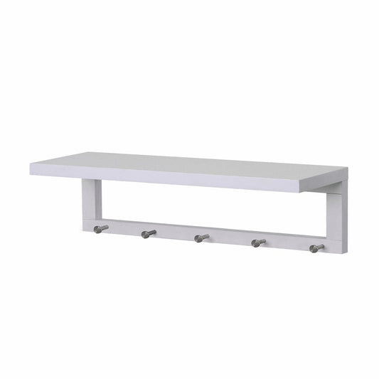 Flexi Storage Coat Shelf with Hooks - 760mm x 210mm - White