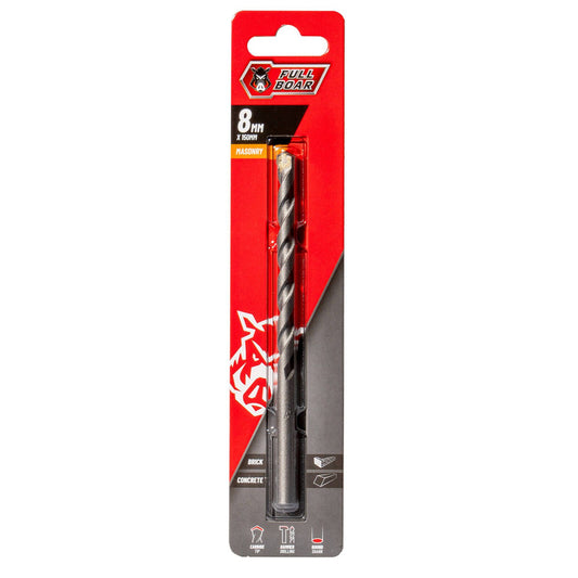 Full Boar TCT Masonry Drill Bit - 8mm x 150mm